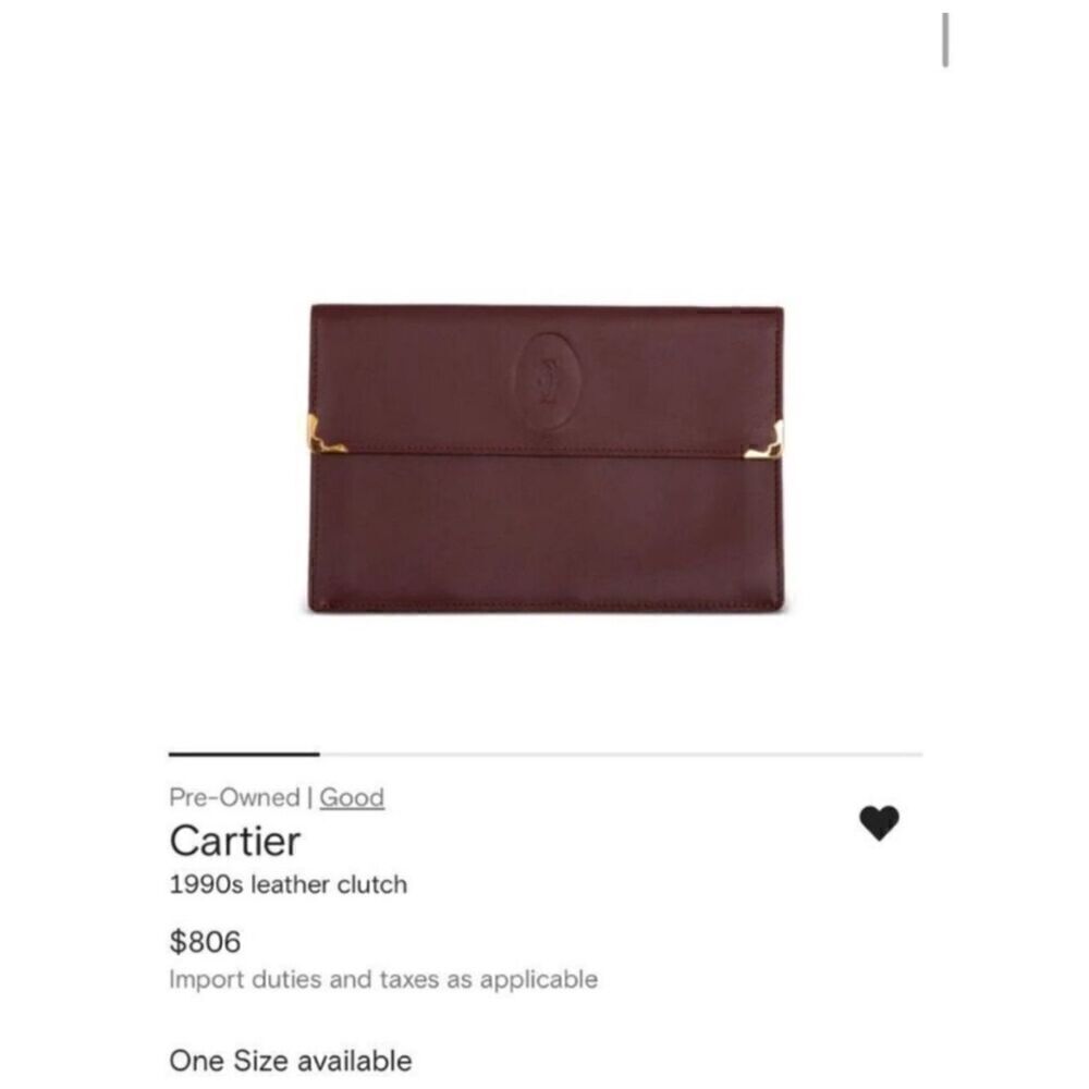 🛍️ Cartier Must de Cartier 21 Bordeaux Leather Clutch/Pouch Bag Circa 1990s - Picture 15 of 15